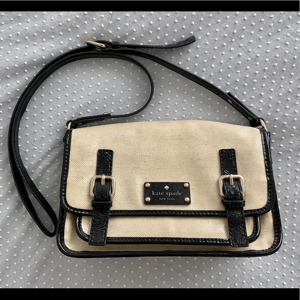 Kate Spade Black and Beige Crossbody Bag